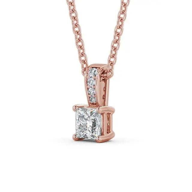 1.00CTW Princess Solitaire Lab Grown Diamond Pendant customdiamjewel