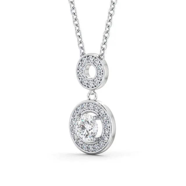 Round Cut Halo 0.35CTW Lab Grown Diamond Pendant customdiamjewel