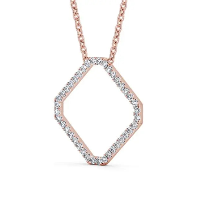 0.55CTW Cluster Lab Grown Diamond Square Wedding Pendant customdiamjewel