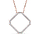 0.55CTW Cluster Lab Grown Diamond Square Wedding Pendant  customdiamjewel 10KT Rose Gold VVS-EF