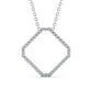 0.55CTW Cluster Lab Grown Diamond Square Wedding Pendant  customdiamjewel 10KT White Gold VVS-EF