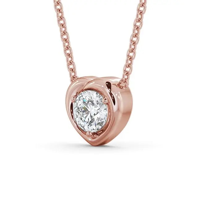 1.00CT Heart Style Round Lab Grown Diamond Solitaire Pendant customdiamjewel