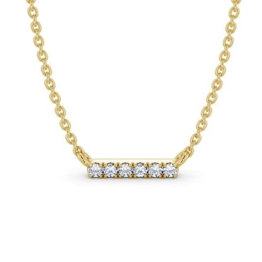 0.10CTW Lab Grown Diamond Bar Necklace  customdiamjewel 10KT Yellow Gold VVS-EF