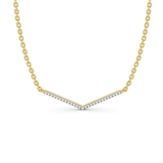 0.20CTW Round Lab Grown Diamond Necklace  customdiamjewel 10KT Yellow Gold VVS-EF