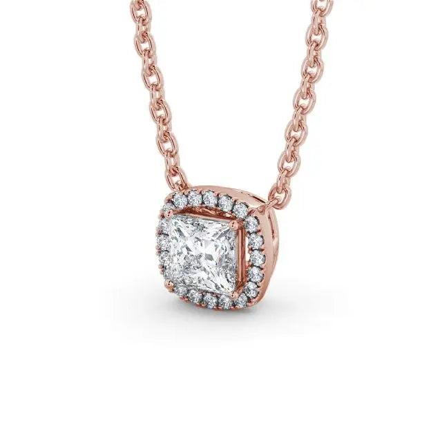 0.50CT Princess Cut Cluster Lab Grown Diamond Pendent customdiamjewel