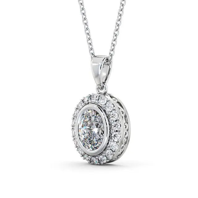 Halo Oval 0.60CTW Lab Grown Diamond Pendant customdiamjewel