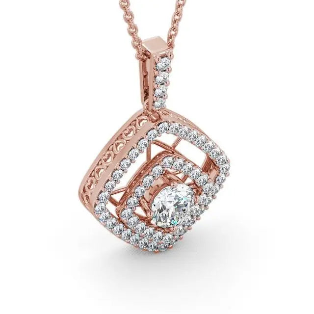 1.90CTW Cluster Round Lab Grown Diamond Pendant customdiamjewel