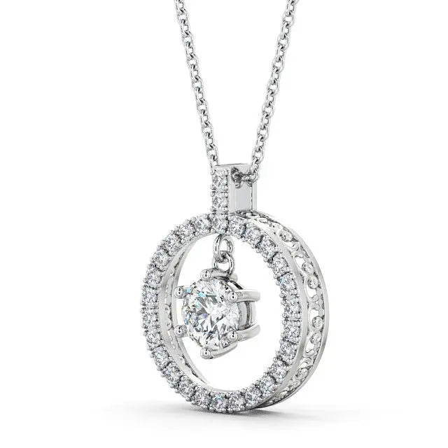 Round Drop 0.70CTW Lab Grown Diamond Pendant customdiamjewel