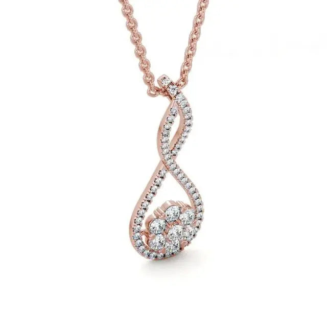 Drop Round Lab Grown Diamond 0.55CT Pendant customdiamjewel