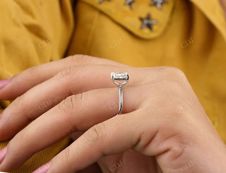 Elongated Cushion Cut Solitaire Moissanite Engagement Ring customdiamjewel
