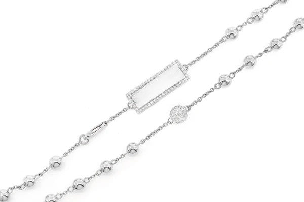 Diamond Rosary Bead Chain Women Necklace customdiamjewel