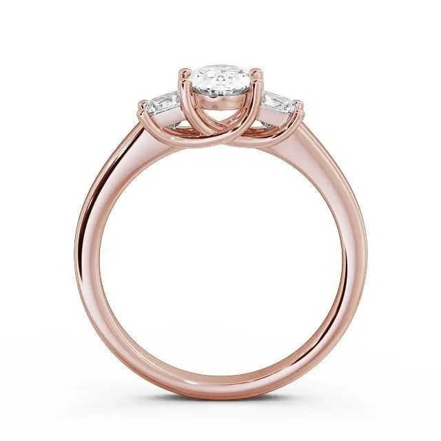 0.90CT Oval Cut Three Stone Lab Grown Diamond Ring customdiamjewel