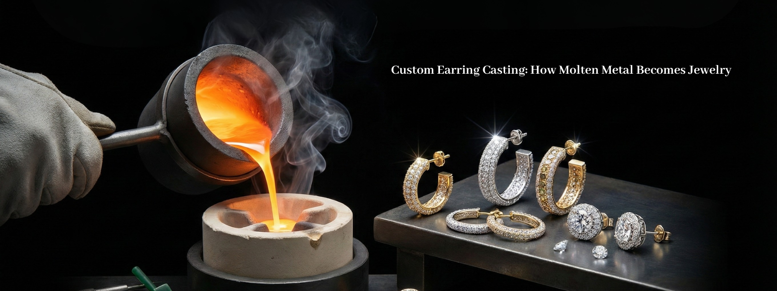 Custom Earring Casting: How Molten Metal Becomes Jewelry – customdiamjewel