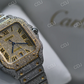 Fully Iced Out Cartier Lab Grown Diamond Studded Hip Hop Watch customdiamjewel