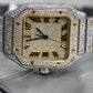 Roman Dial Moissanite Cartier Santos Watch customdiamjewel