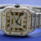 Fully Iced Out Cartier Lab Grown Diamond Studded Hip Hop Watch customdiamjewel