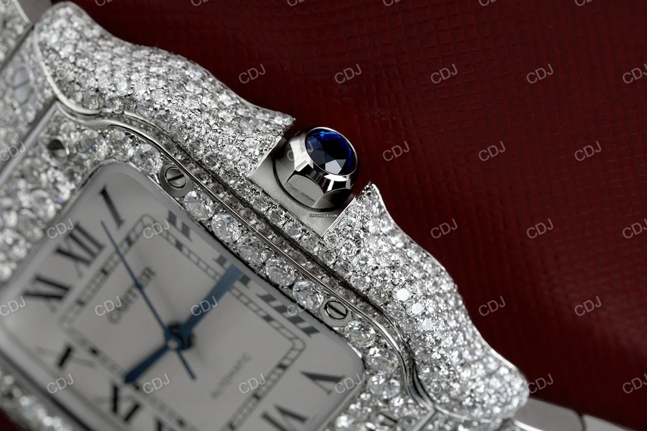 Moissanite Diamond Studded Hip Hop Iced Out Watch For Men Cartier Watch customdiamjewel