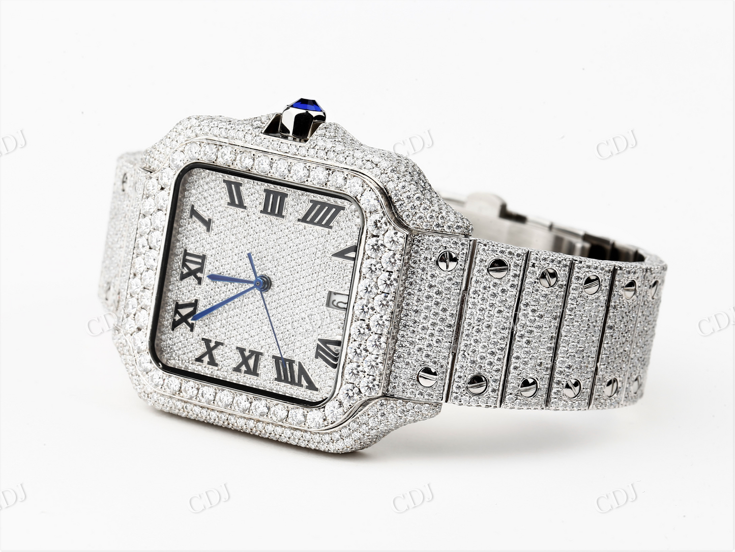 Cartier Santos Diamond Watch For Men customdiamjewel