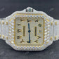 Fully Iced Out Moissanite Custom Cartier Watch customdiamjewel