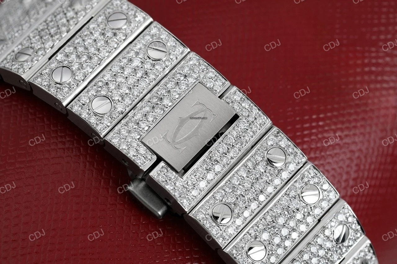Moissanite Diamond Studded Hip Hop Iced Out Watch For Men Cartier Watch customdiamjewel