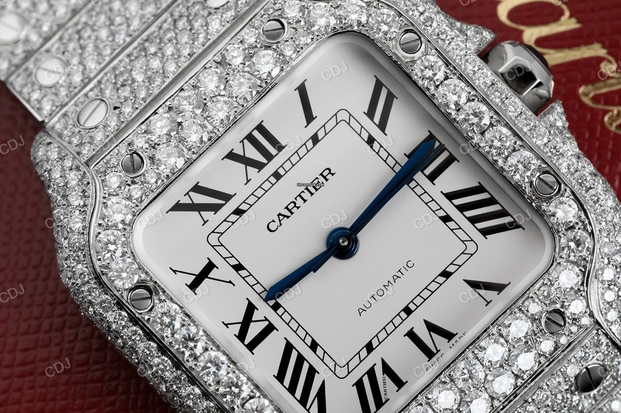 Moissanite Diamond Studded Hip Hop Iced Out Watch For Men Cartier Watch customdiamjewel