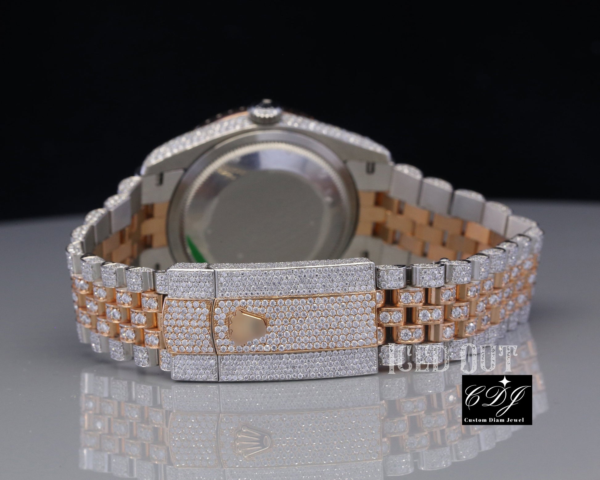 Hip Hop Natural Diamonds Two Tone Rolex Watches customdiamjewel