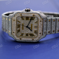 Fully Iced Out Cartier Lab Grown Diamond Studded Hip Hop Watch customdiamjewel