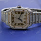 Roman Dial Moissanite Cartier Santos Watch customdiamjewel