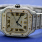 Roman Dial Moissanite Cartier Santos Watch customdiamjewel