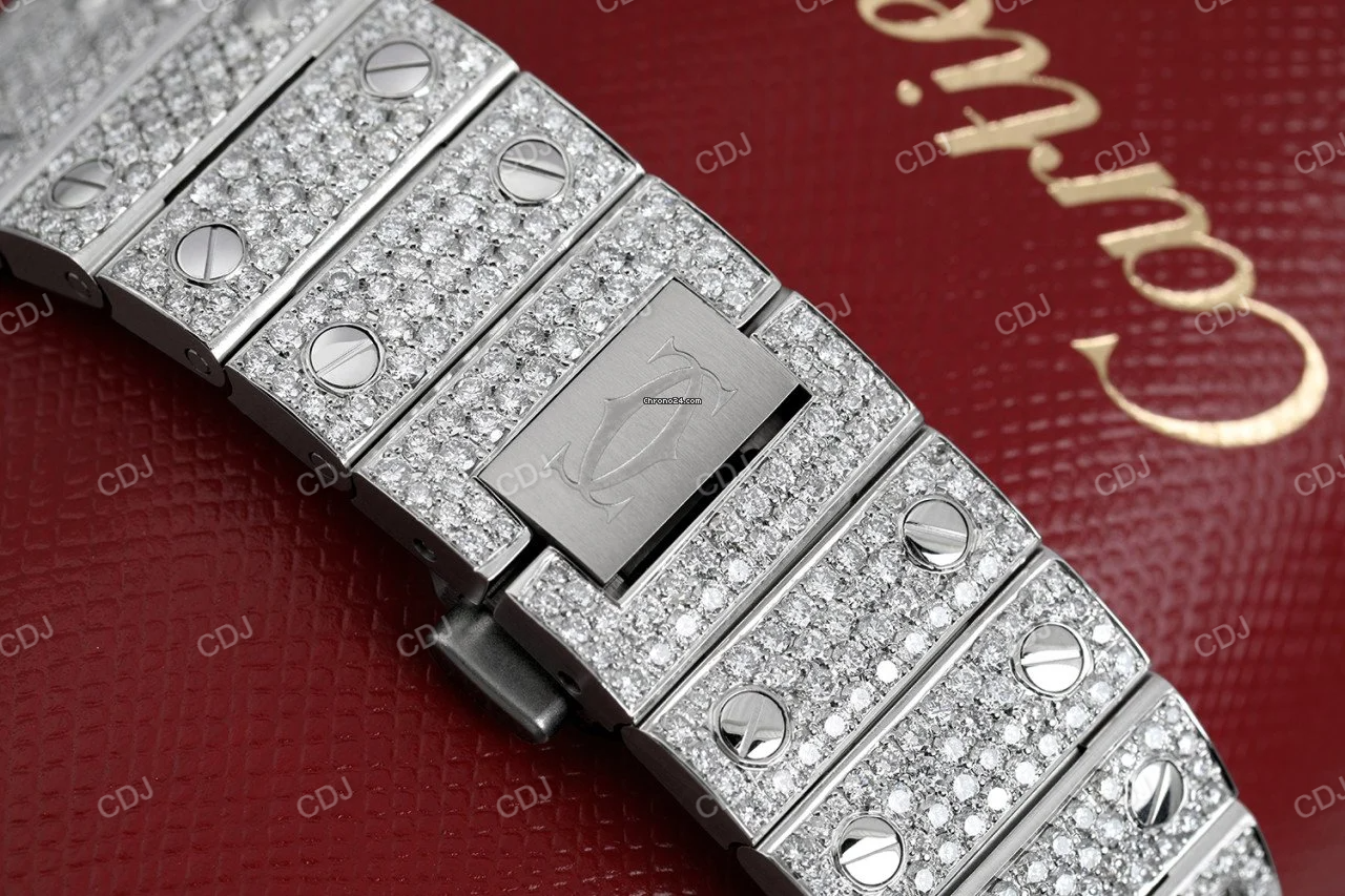 Moissanite Diamond Studded Hip Hop Iced Out Watch For Men Cartier Watch customdiamjewel