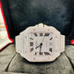 Fully Iced Out Cartier Moissanite Diamond Hip Hop Automatic Buss Down Watch customdiamjewel