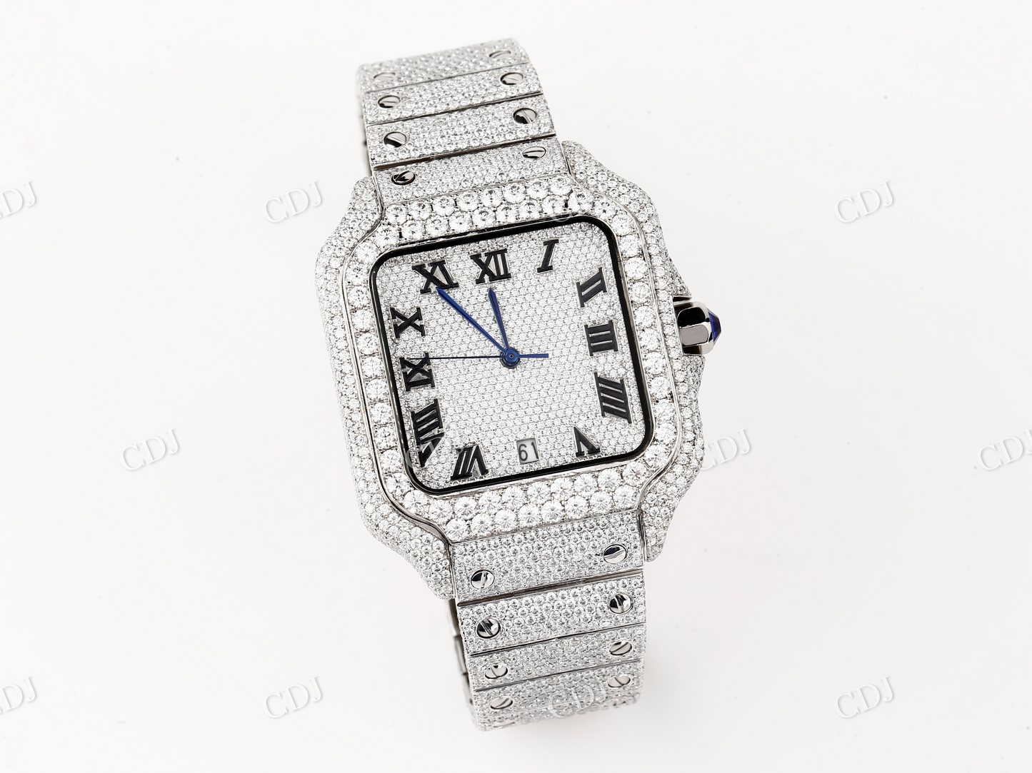 Cartier Santos Diamond Watch For Men customdiamjewel
