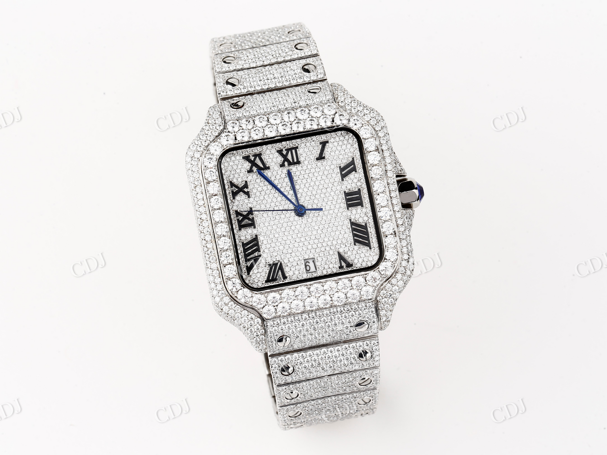 Cartier Santos Diamond Watch For Men customdiamjewel