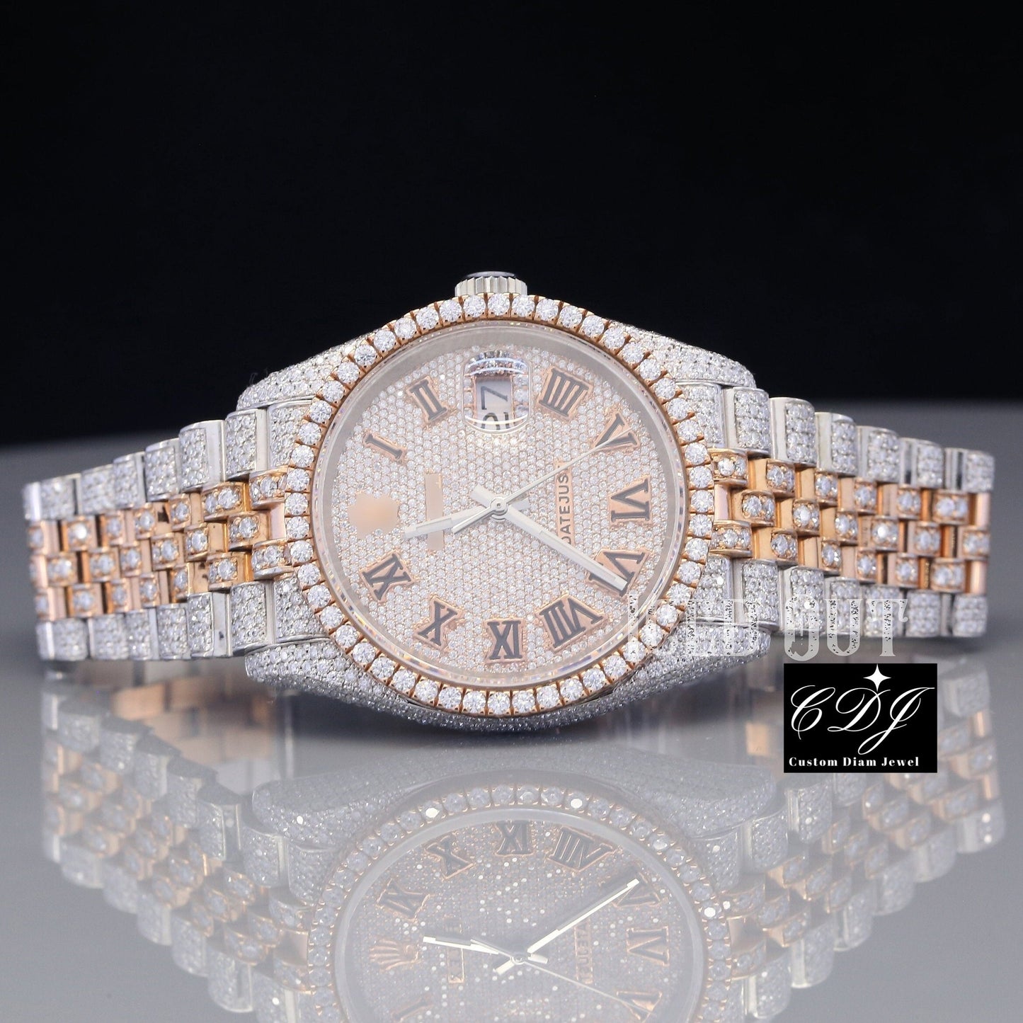 Moissanite VVS Round Diamond Hip Hop jubilee Watch For Men customdiamjewel