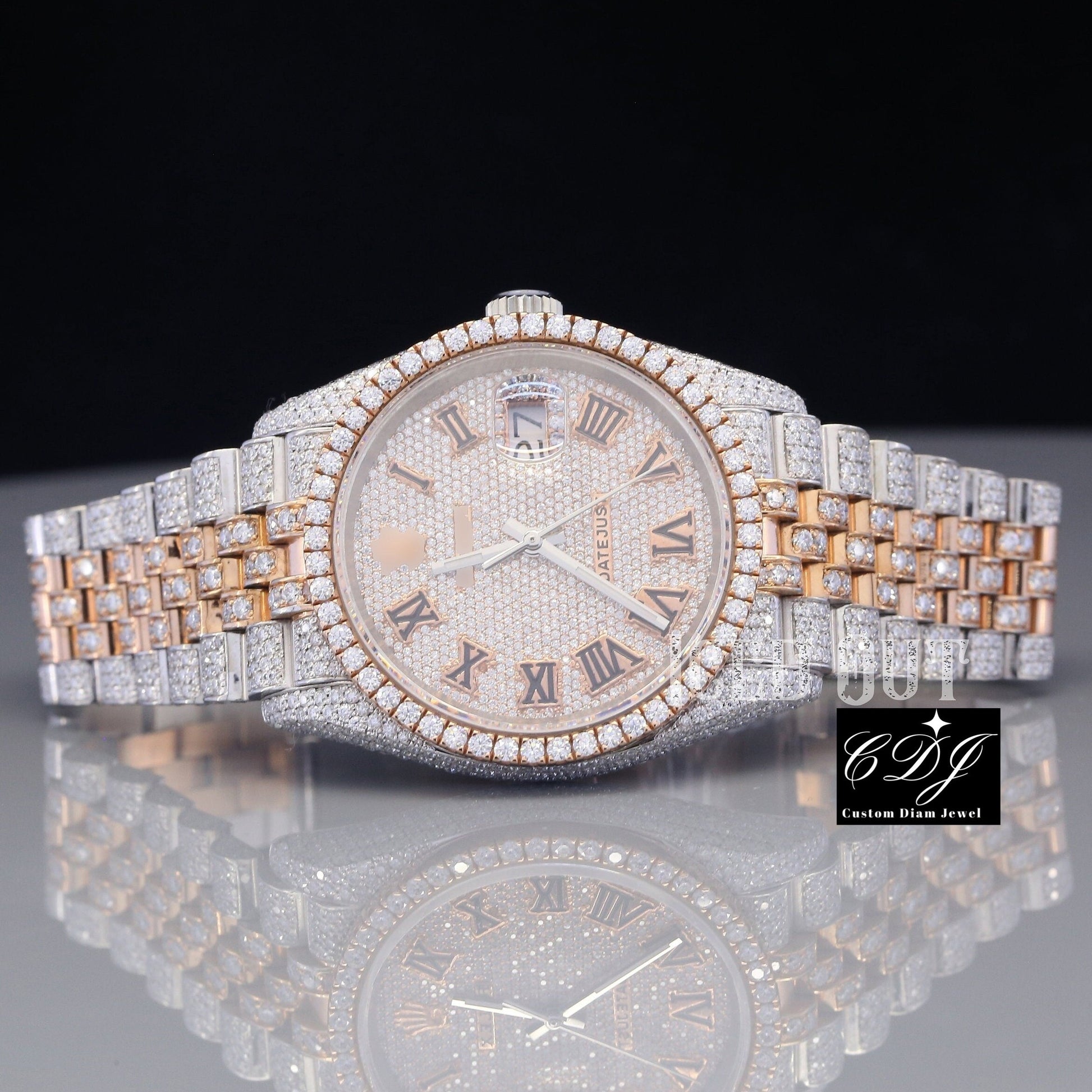Moissanite VVS Round Diamond Hip Hop jubilee Watch For Men customdiamjewel
