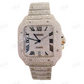 Fully Iced Out Cartier Moissanite Diamond Hip Hop Automatic Buss Down Watch customdiamjewel