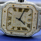 Roman Dial Moissanite Cartier Santos Watch customdiamjewel
