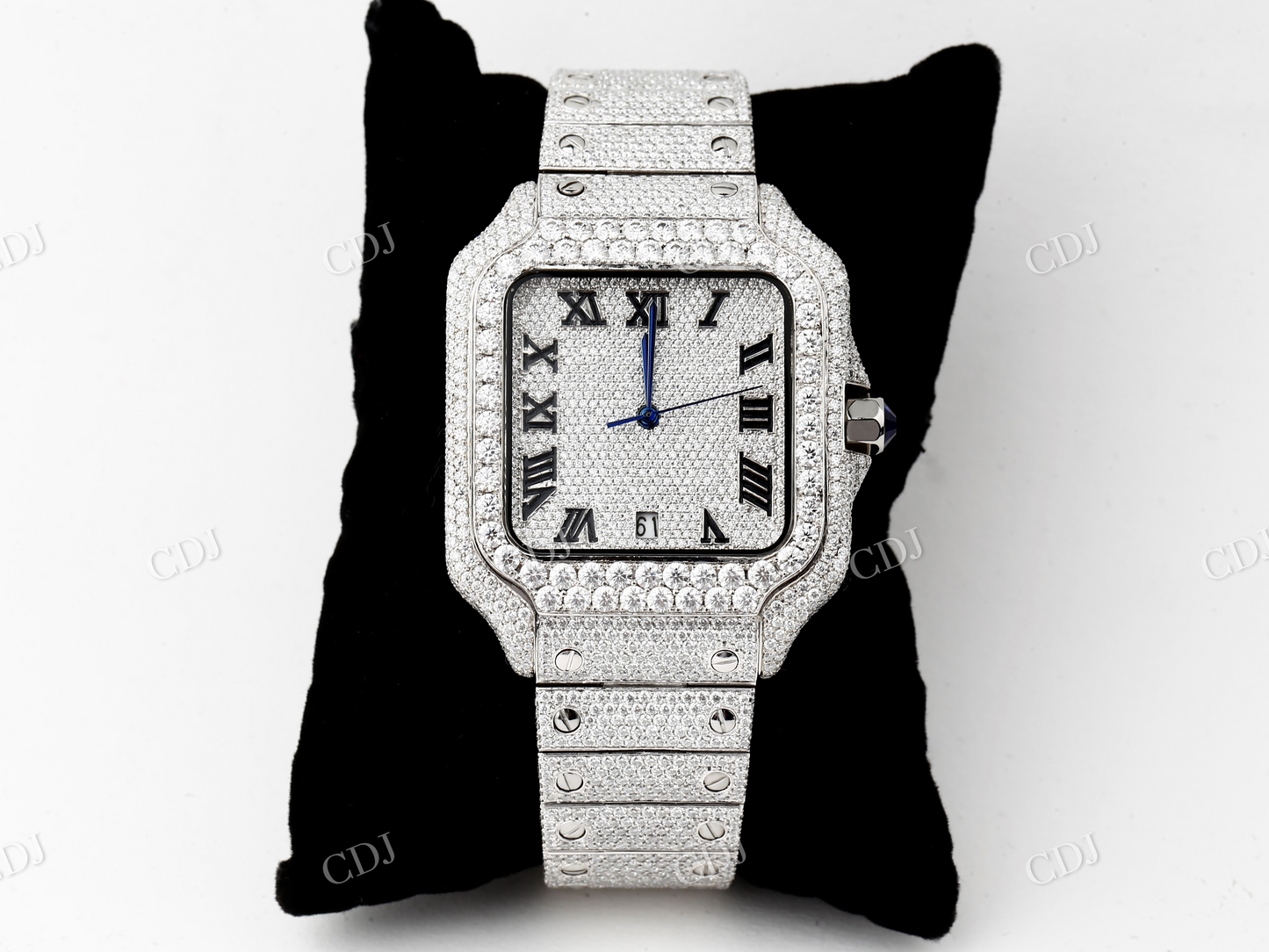Cartier Santos Diamond Watch For Men customdiamjewel