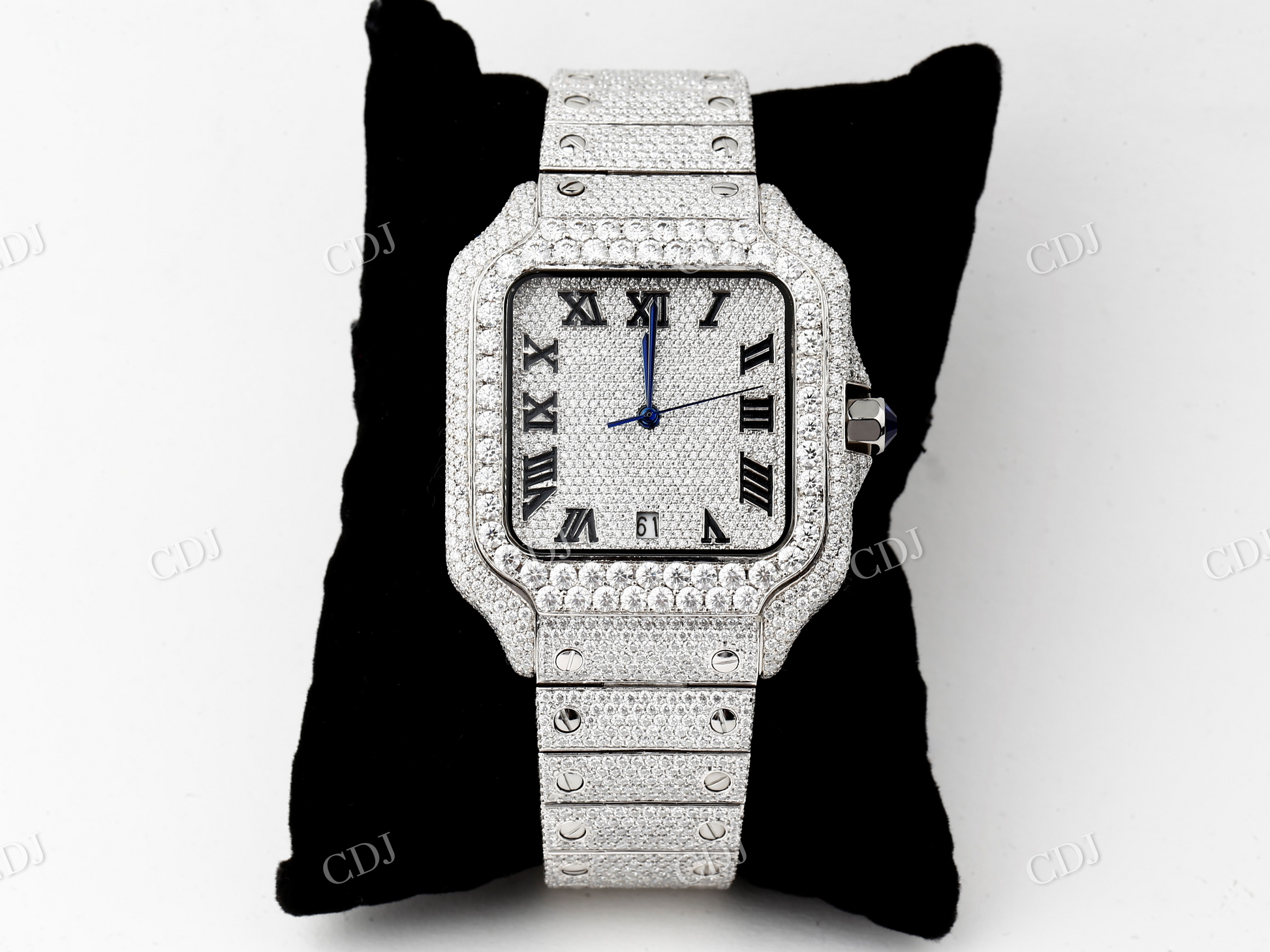 Cartier Santos Diamond Watch For Men customdiamjewel