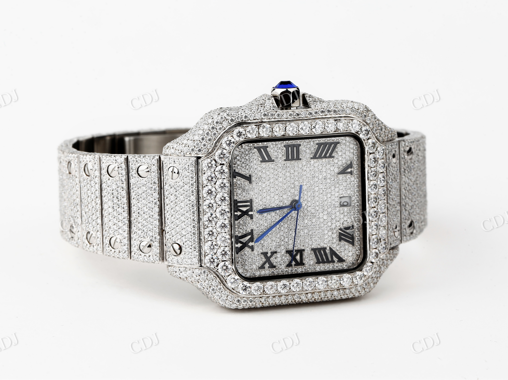 Cartier Santos Diamond Watch For Men customdiamjewel