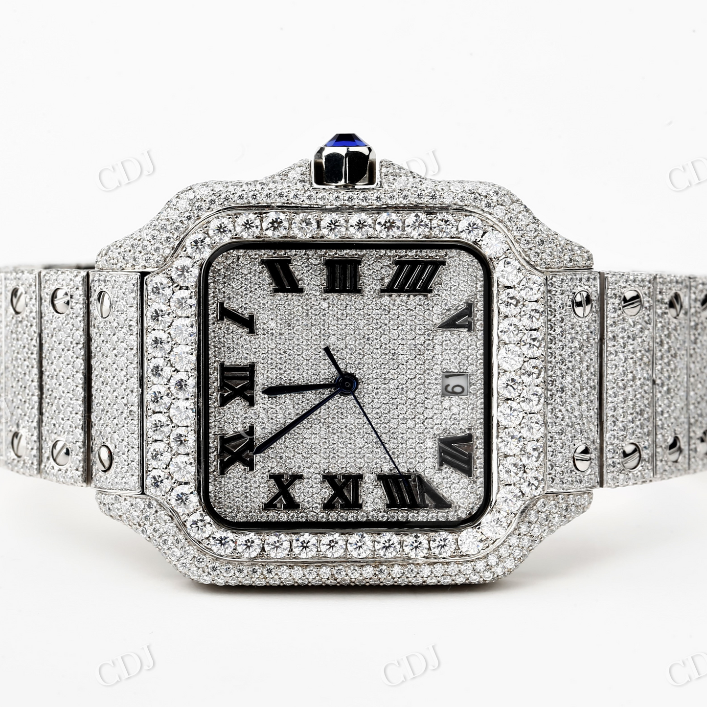 Cartier Santos Diamond Watch For Men customdiamjewel