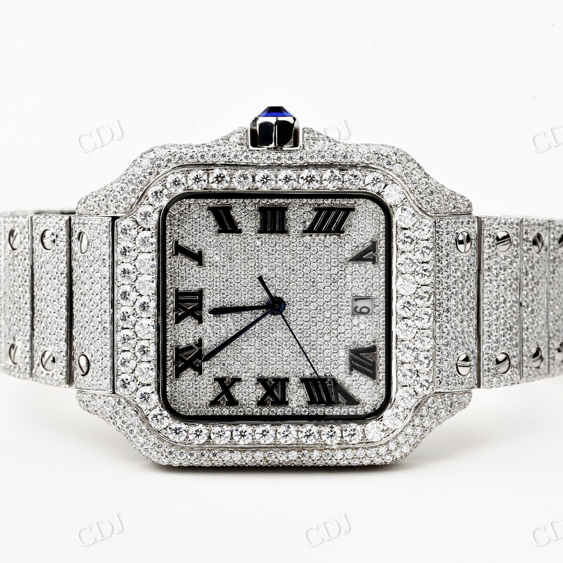 Cartier Santos Diamond Watch For Men customdiamjewel