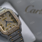 Fully Iced Out Cartier Lab Grown Diamond Studded Hip Hop Watch customdiamjewel