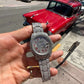 Red Arabic Dial Rolex Moissanite Watch For Men customdiamjewel