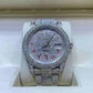 Red Arabic Dial Rolex Moissanite Watch For Men customdiamjewel