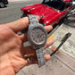 Red Arabic Dial Rolex Moissanite Watch For Men customdiamjewel