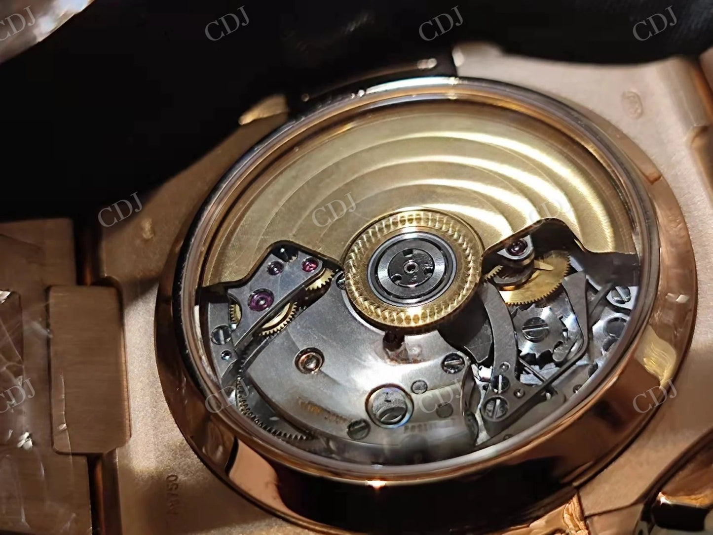 Rose Gold Tone Baguette Diamond Bezel Chrono Watch customdiamjewel
