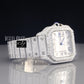 Cartier Santos Fully White Iced Out Moissanite Watch For Men's customdiamjewel