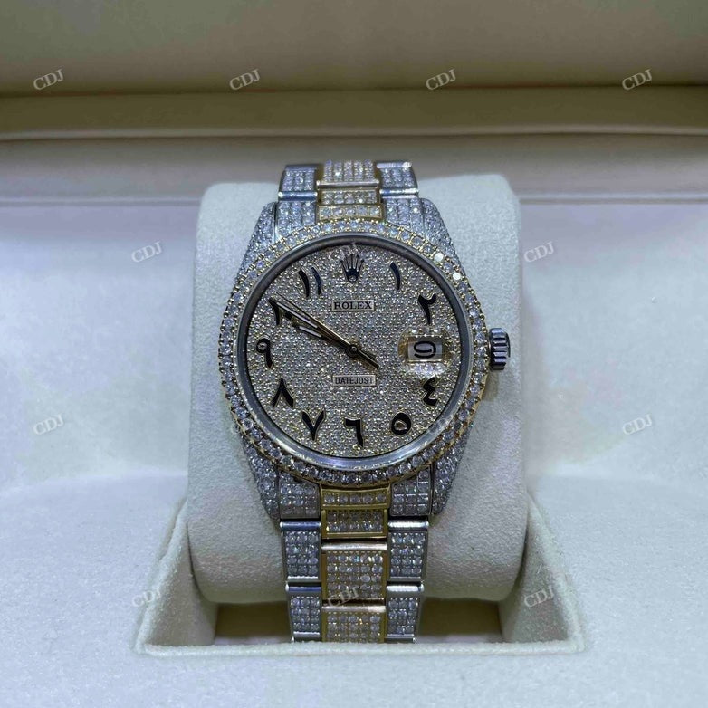 Arabic Dial Rolex Hip Hop Moissanite Watch customdiamjewel