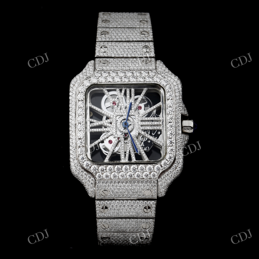 Lab Diamond Cartier Skeleton Watch customdiamjewel